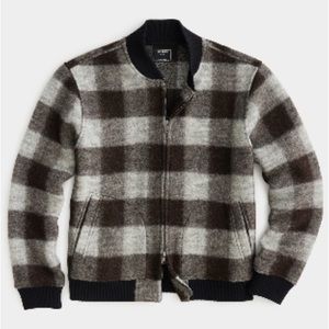 Todd Snyder BRUSHED BUFFALO CHECK ZIP BOMBER JACKET IN ESPRESSO medium